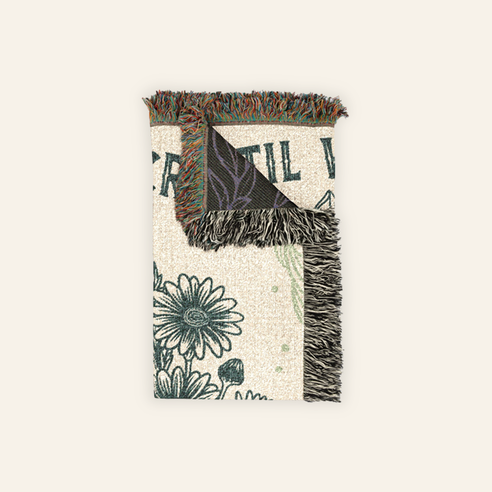 Personalized Birth Flower Frogs Couple Woven Blanket