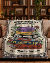I Read Banned Books & Celebrate The Freedom To Read - Personalized Woven Blanket