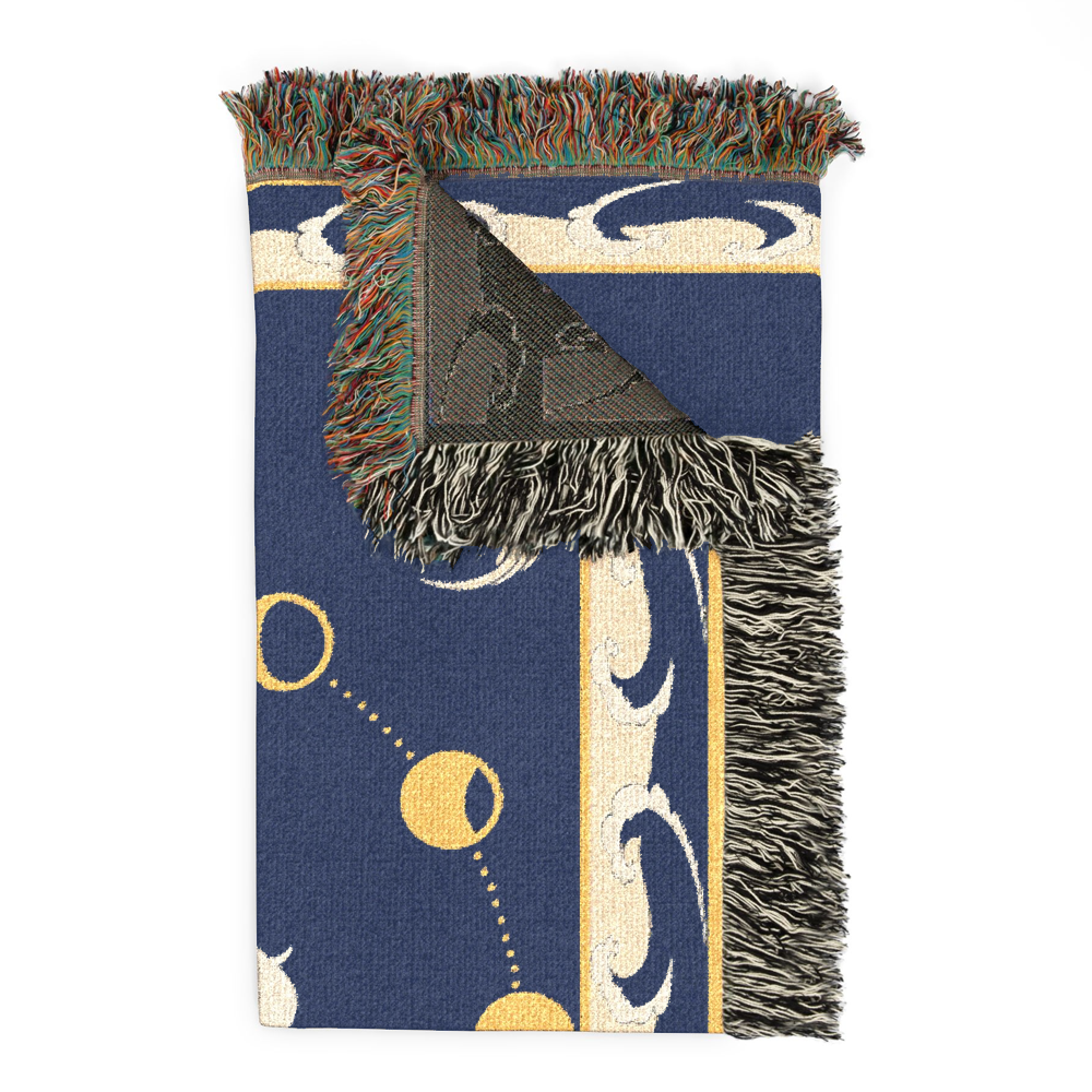 Personalized White Stag Guardian Couple Woven Blanket