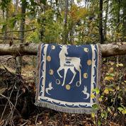 Personalized White Stag Guardian Couple Woven Blanket