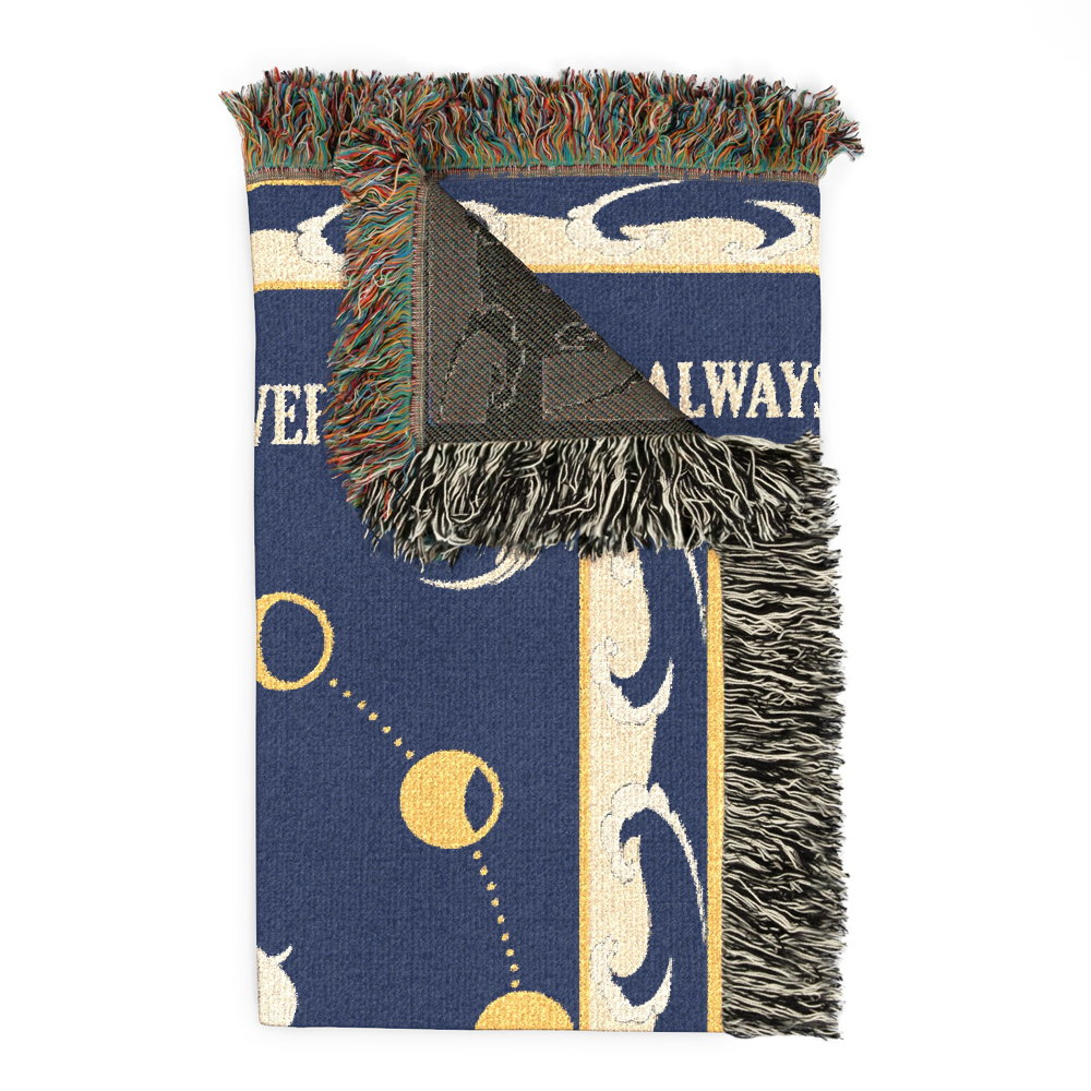 Personalized White Stag Guardian Spirit Couple Woven Blanket