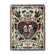 Personalized Gothic Couple Woven Blanket