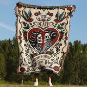 Personalized Gothic Couple Woven Blanket