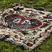 Personalized Gothic Couple Woven Blanket
