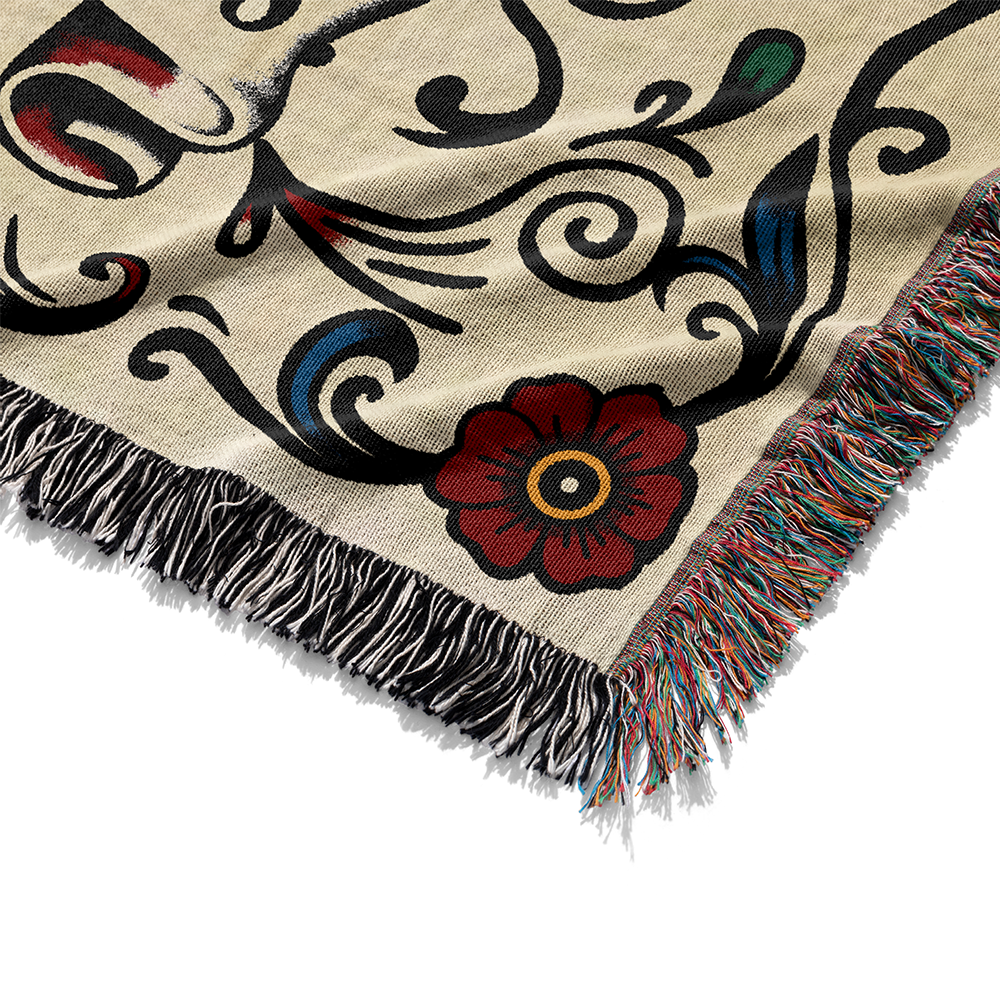 Personalized Gothic Couple Woven Blanket
