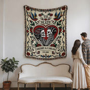 Personalized Gothic Couple Woven Blanket