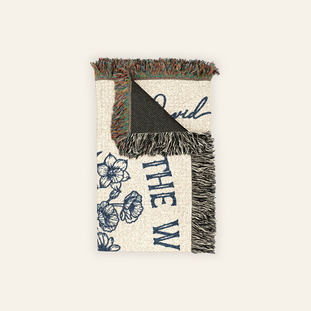 Personalized Longhorn Family Birth Flower Woven Blanket
