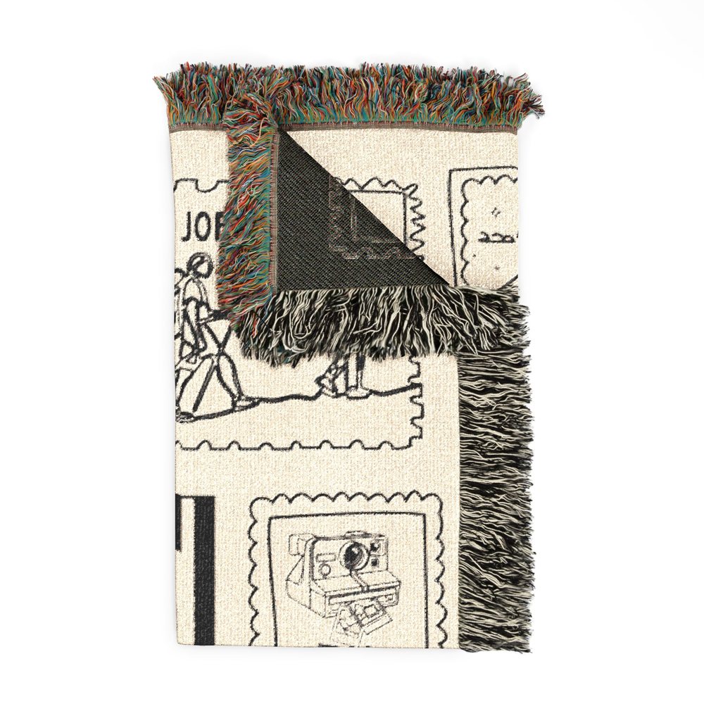 Personalized Travel Memory Woven Blanket with Names & Date
