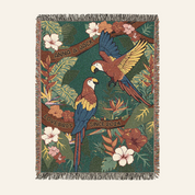 Personalized Love Birds Tropical Couple Woven Blanket