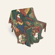 Personalized Love Birds Tropical Couple Woven Blanket