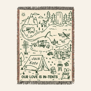 Personalized Camping Tents Couple Woven Blanket