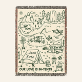 Personalized Camping Tents Couple Woven Blanket