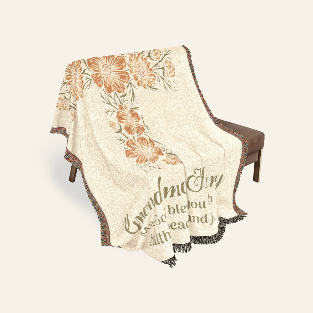 Personalized October Cosmos Cross Blessing Woven Blanket