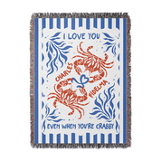 Personalized Crabby Ocean Theme Couple Woven Blanket