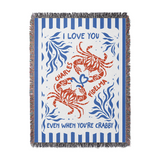 Personalized Crabby Ocean Theme Couple Woven Blanket