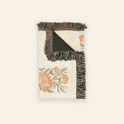 Personalized Birth Flower Cross Baby Woven Blanket