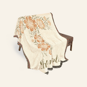 Personalized Birth Flower Cross Baby Woven Blanket