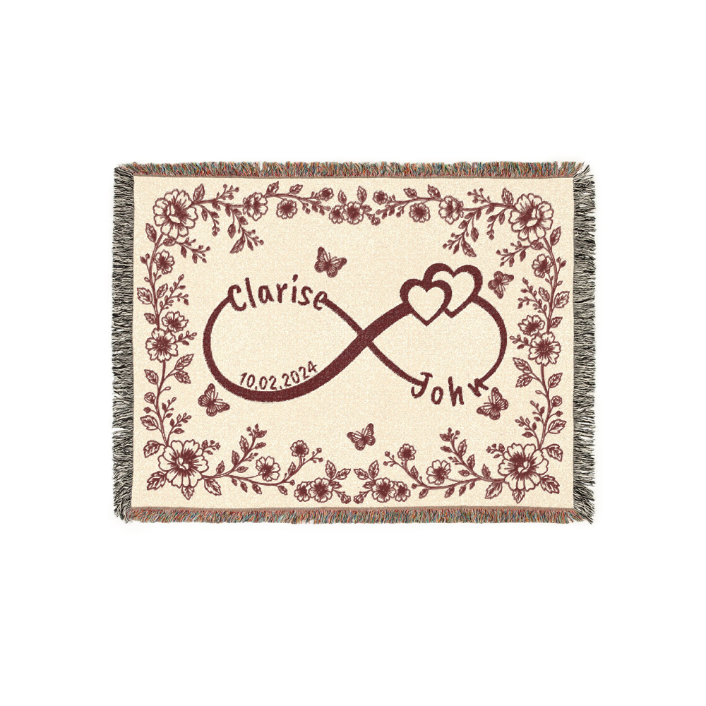 Personalized Infinity Woven Blanket for Couples