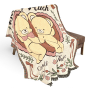 I Love You Beary Much Personalized Woven Blanket