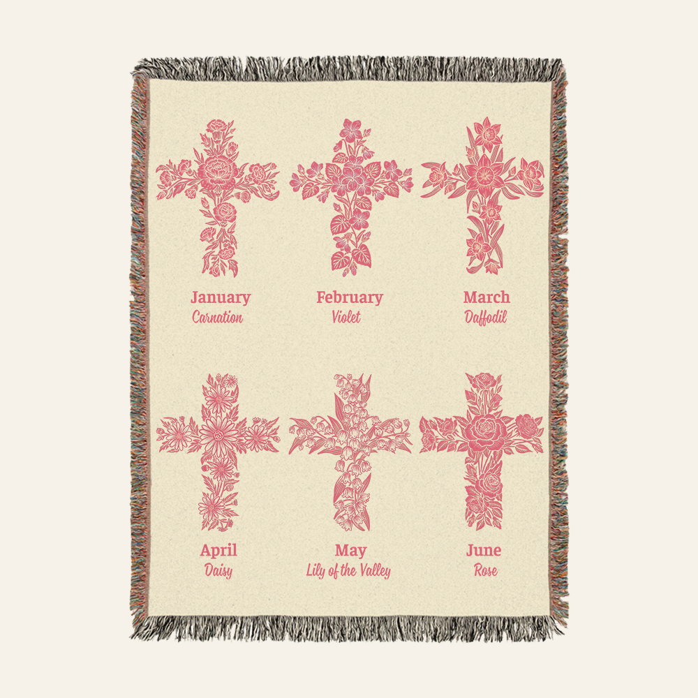 Personalized God Says I Am Cross Baby Girl Woven Blanket