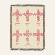 Personalized God Says I Am Cross Baby Girl Woven Blanket