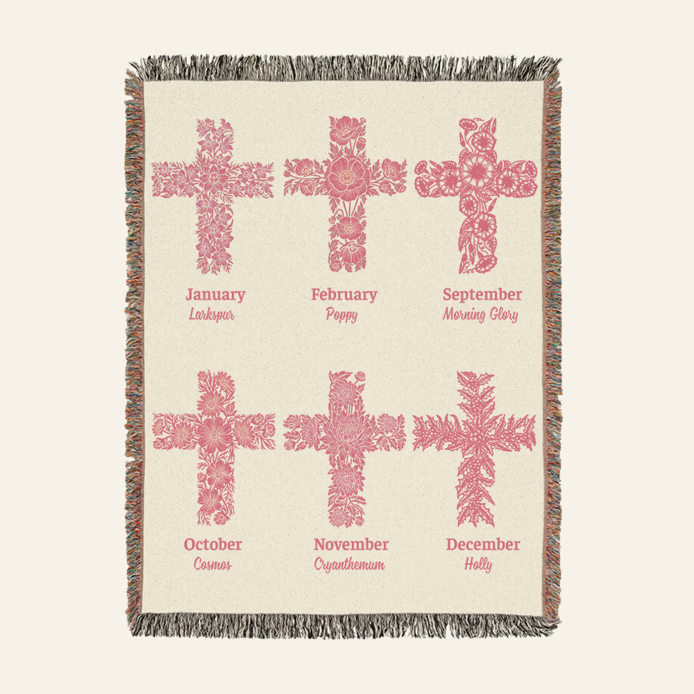 Personalized God Says I Am Cross Baby Girl Woven Blanket