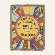 You Are My Sunshine Floral Keepsake - Personalized Woven Blanket