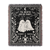 Personalized Astrology couple Ghost Woven Blanket
