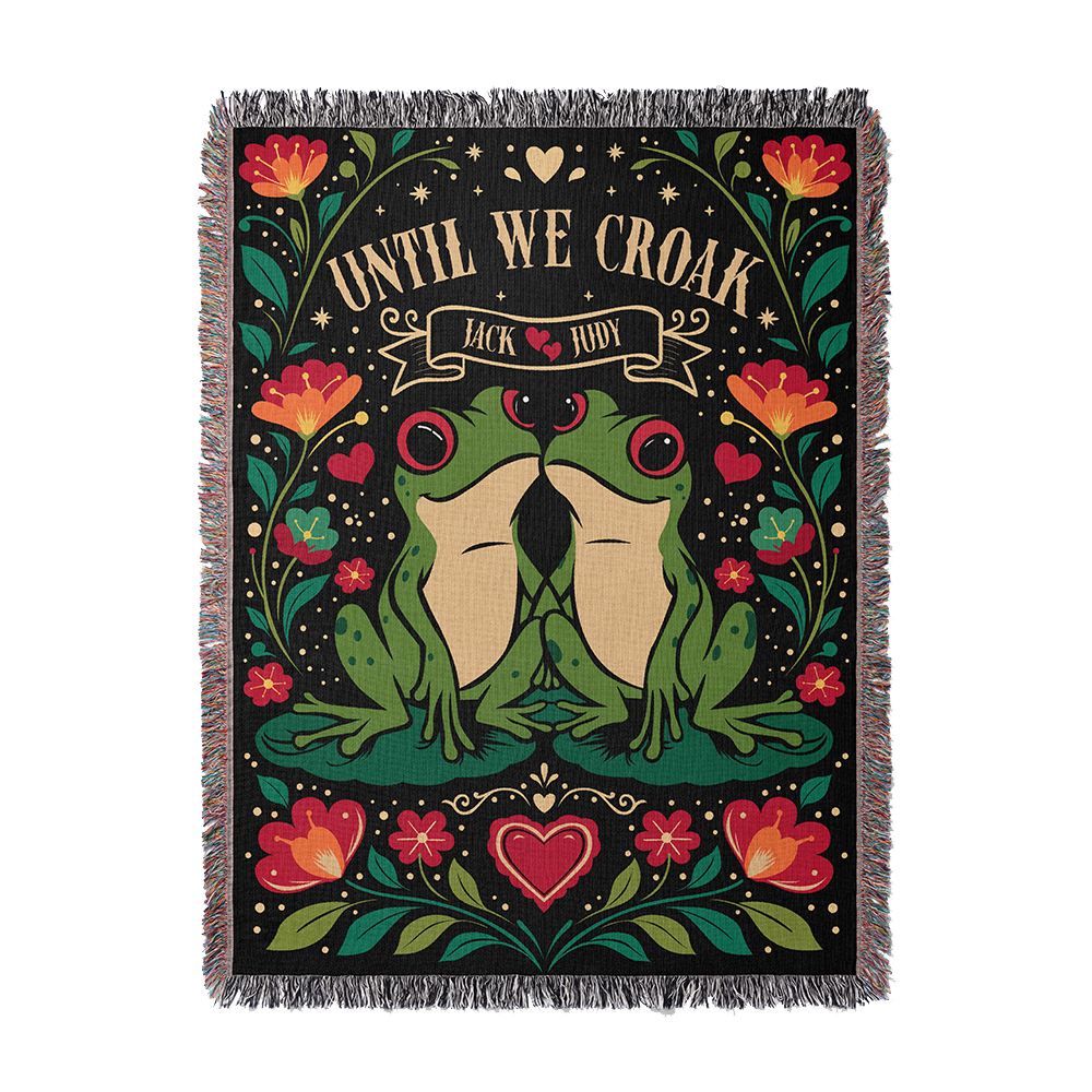 Personalized Couple Until We Croak Woven Blanket