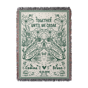 Personalized Couple Frog Together Woven Blanket