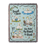Personalized Goose Daily Couple Woven Blanket