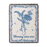 Personalized Flower Birth Couple Woven Blanket