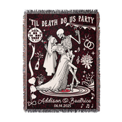 Personalized Party Skeleton Couple Woven Blanket