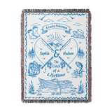 Personalized Couple Fisherman White Woven Blanket