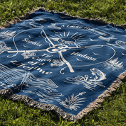Personalized Couple Fisherman Blue Woven Blanket