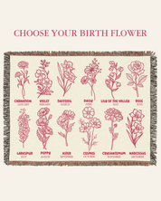 For This Child We Have Prayed Baby Footprints & Birth Flower Keepsake - Personalized Woven Blanket