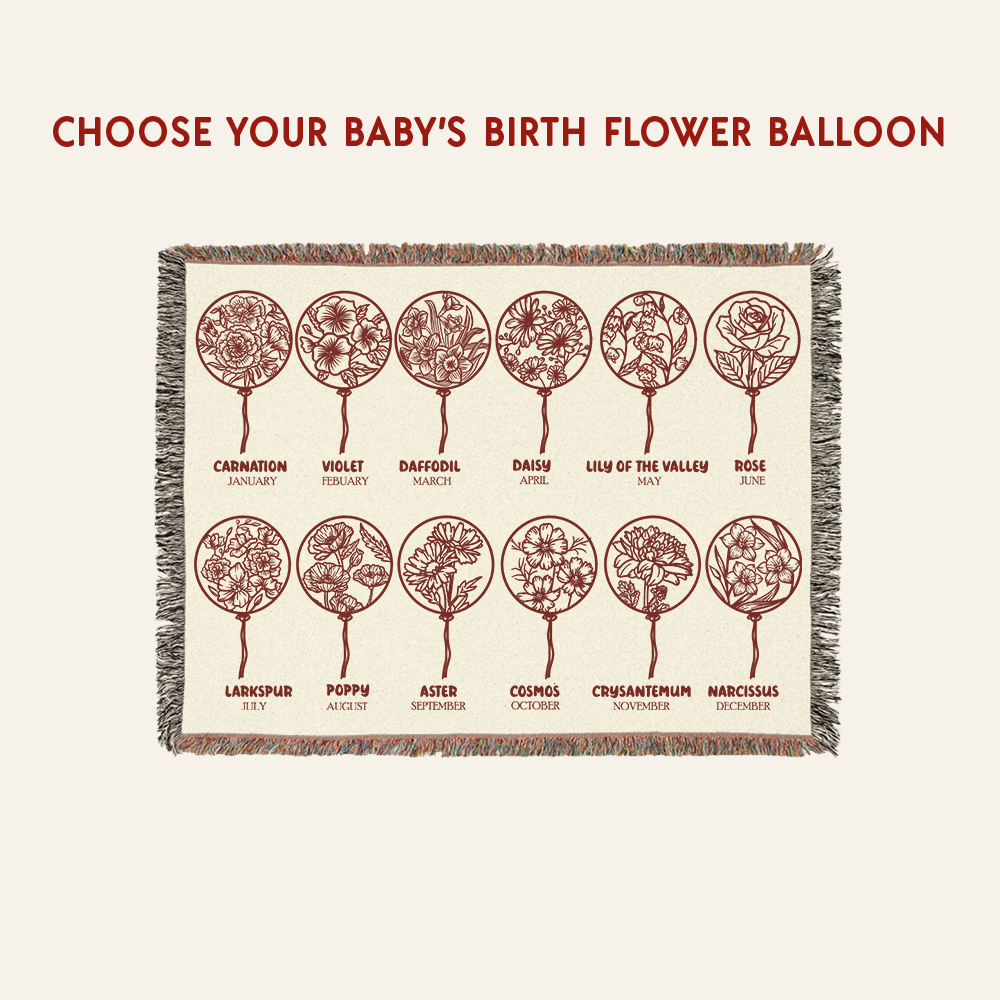 Personalized God Says I Am Teddy Bear Birth Flower Woven Blanket