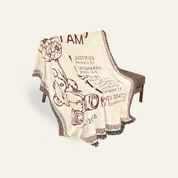 Personalized God Says I Am Teddy Bear Birth Flower Woven Blanket