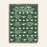 Christian Bedtime Blessings & Bible Verses For Kids - Personalized Woven Blanket