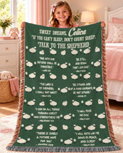 Christian Bedtime Blessings & Bible Verses For Kids - Personalized Woven Blanket
