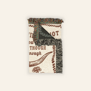 Longhorn & Birth Flower With A Comforting Quote - Personalized Woven Blanket