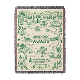 Personalized Adventure Lake Family Woven Blanket