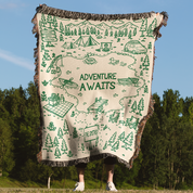 Personalized Adventure Lake Family Woven Blanket