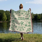 Personalized Adventure Lake Family Woven Blanket