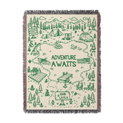 Personalized Adventure Lake Couple Woven Blanket
