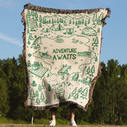 Personalized Adventure Lake Couple Woven Blanket