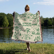 Personalized Adventure Lake Couple Woven Blanket
