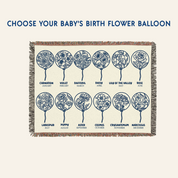 Personalized Elephant Birth Flower Scripture Baby Woven Blanket