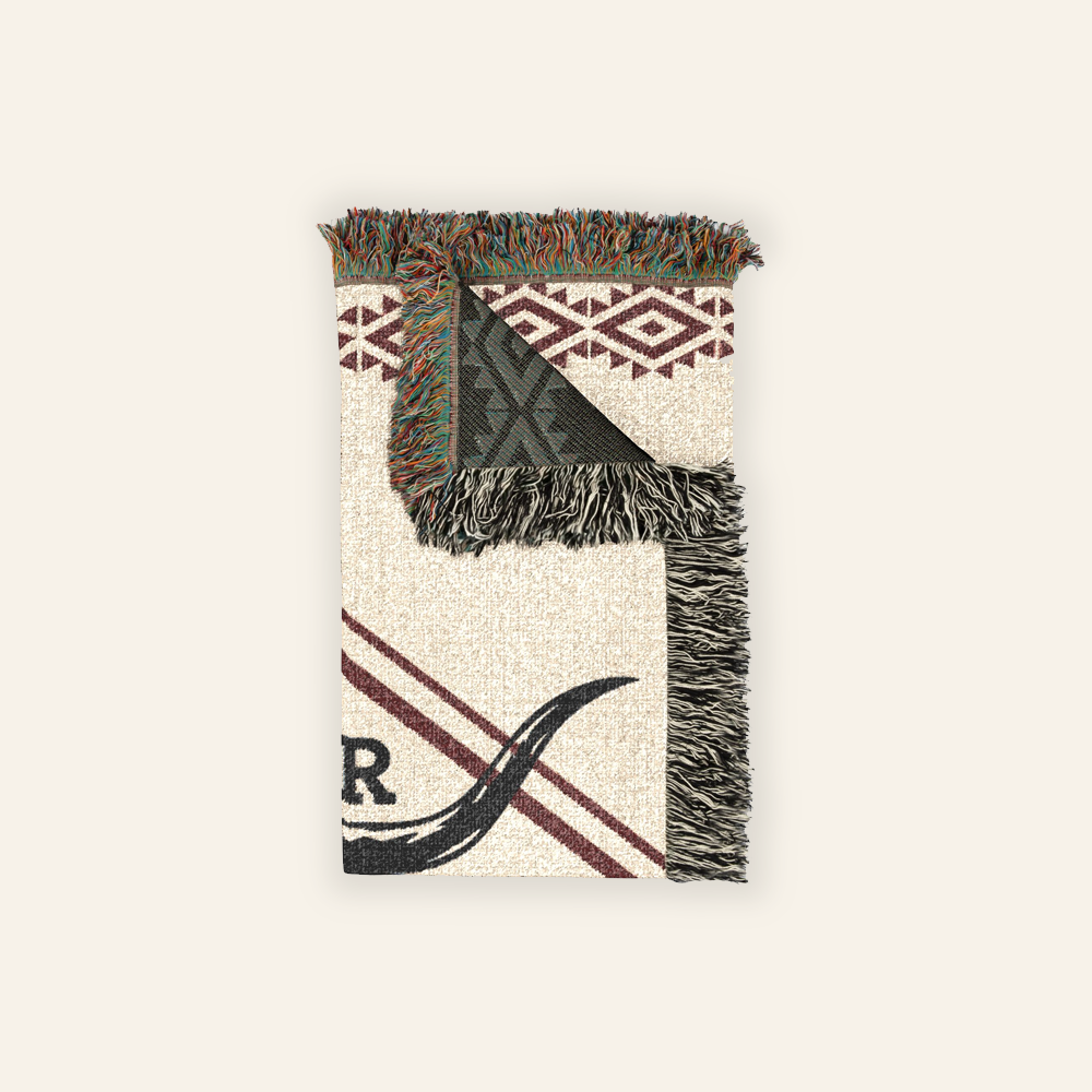Personalized Born To Be Wild Longhorn Woven Blanket