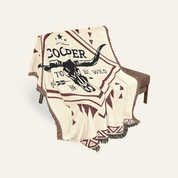 Custom Cowboy Longhorn Keepsake Woven Blanket